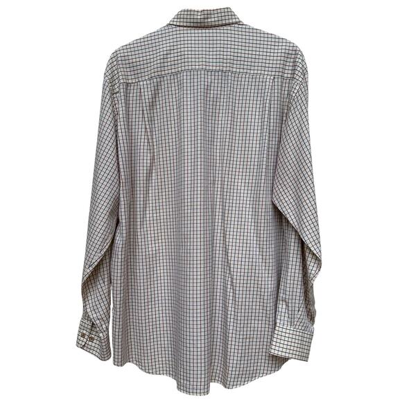 Paul Stuart Made in Italy Check Cotton Dress Shirt XL Red Blue Plaid - Picture 3 of 6